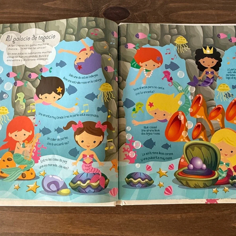 Escuela‎ Magica de Sirenas Hardcover Spanish Activity Book Stories Puzzles Libsa